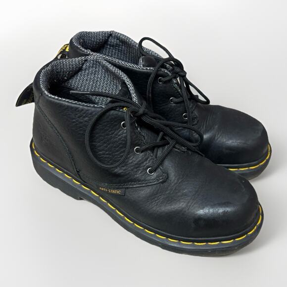 Dr. Martens Men’s 7 Black Leather Steel Toe Work Boots Industrial Safety main image 7